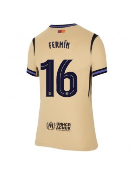 Barcelona Fermin Lopez #16 Replika Borta Kläder Dam 2025-26 Kortärmad